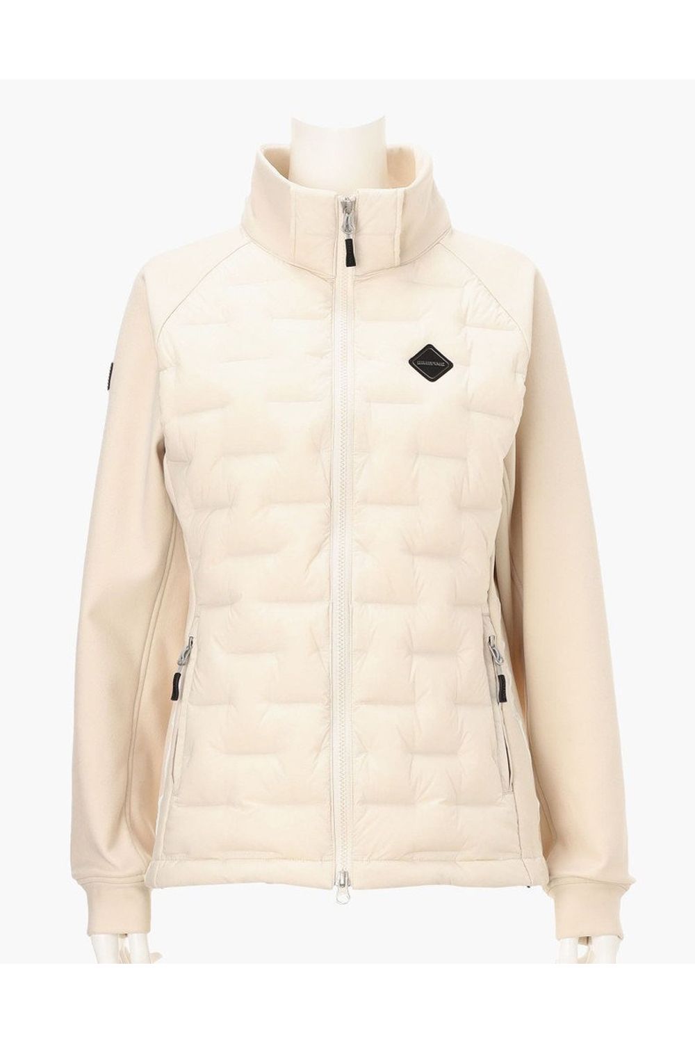 【25AW】【レディース】 WOMEN’S HYBRID DOWN PARKA / ストレッチタフタ ダイヤモンドロゴ ハイブリッドダウンジップパーカー (ベージュ)