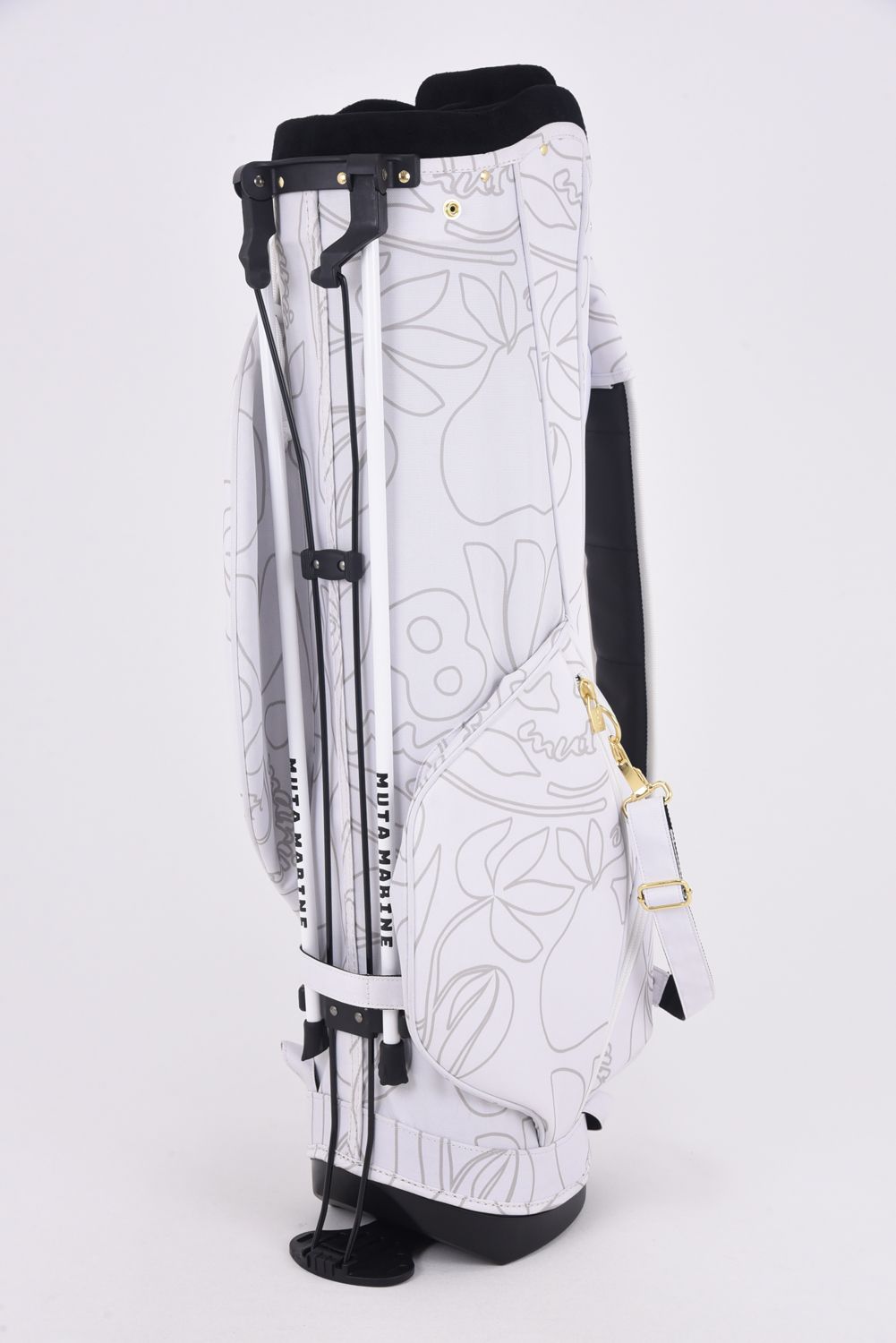 【銀行振込・代金引換不可】【返品・交換不可】 CADDY BAG & COVER / ボタニカル柄 キャディバッグ&ヘッドカバーセット (ホワイト)