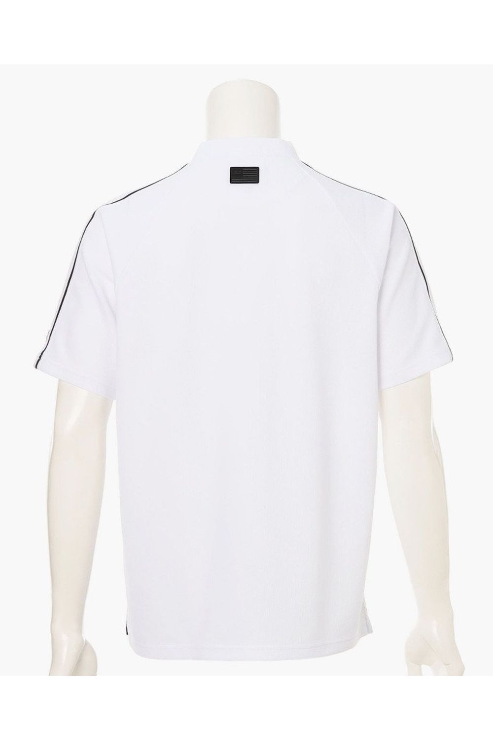 【26SS】 MEN'S LINE HIGHNECK RF / カノコ生地 ラインロゴテープ リラックスフィット モックネックTシャツ (ホワイト)