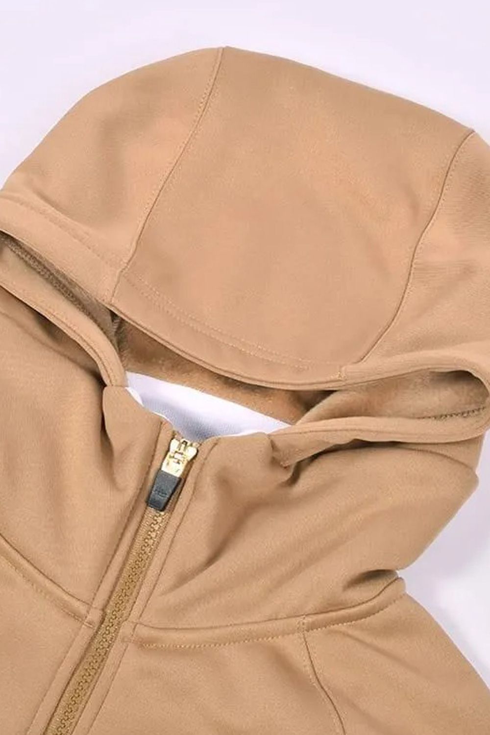 【25AW】 【レディース】 BRUSHED LOGO ZIP-UP HOODIE / ブラッシュロゴ ジップアップ パーカー (キャメル)*