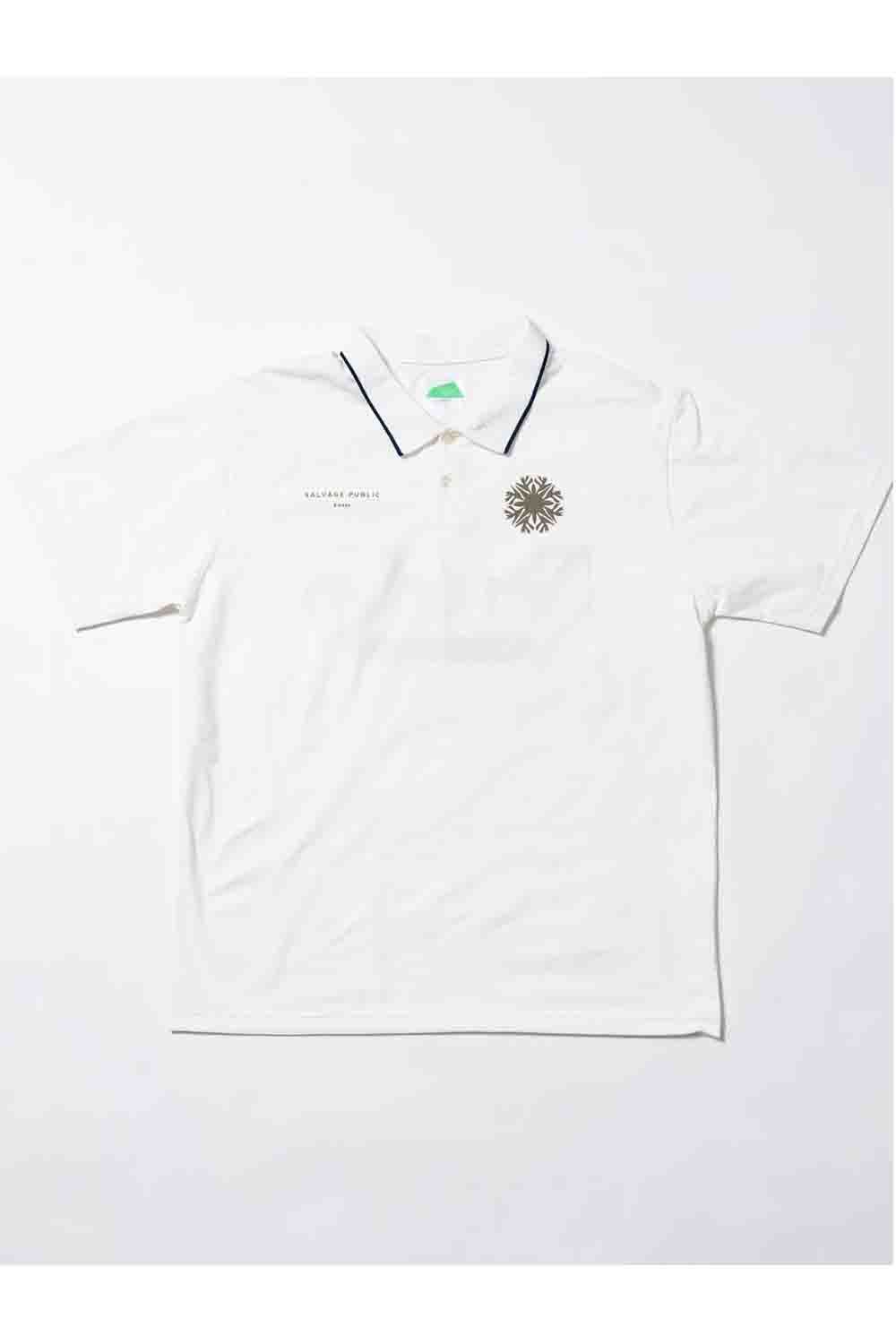 【2026SS】 Hunakai Mesh Polo S/S（NeverUp） / メッシュ素材 バックプリント ポロシャツ (ホワイト) (3月入荷予定)