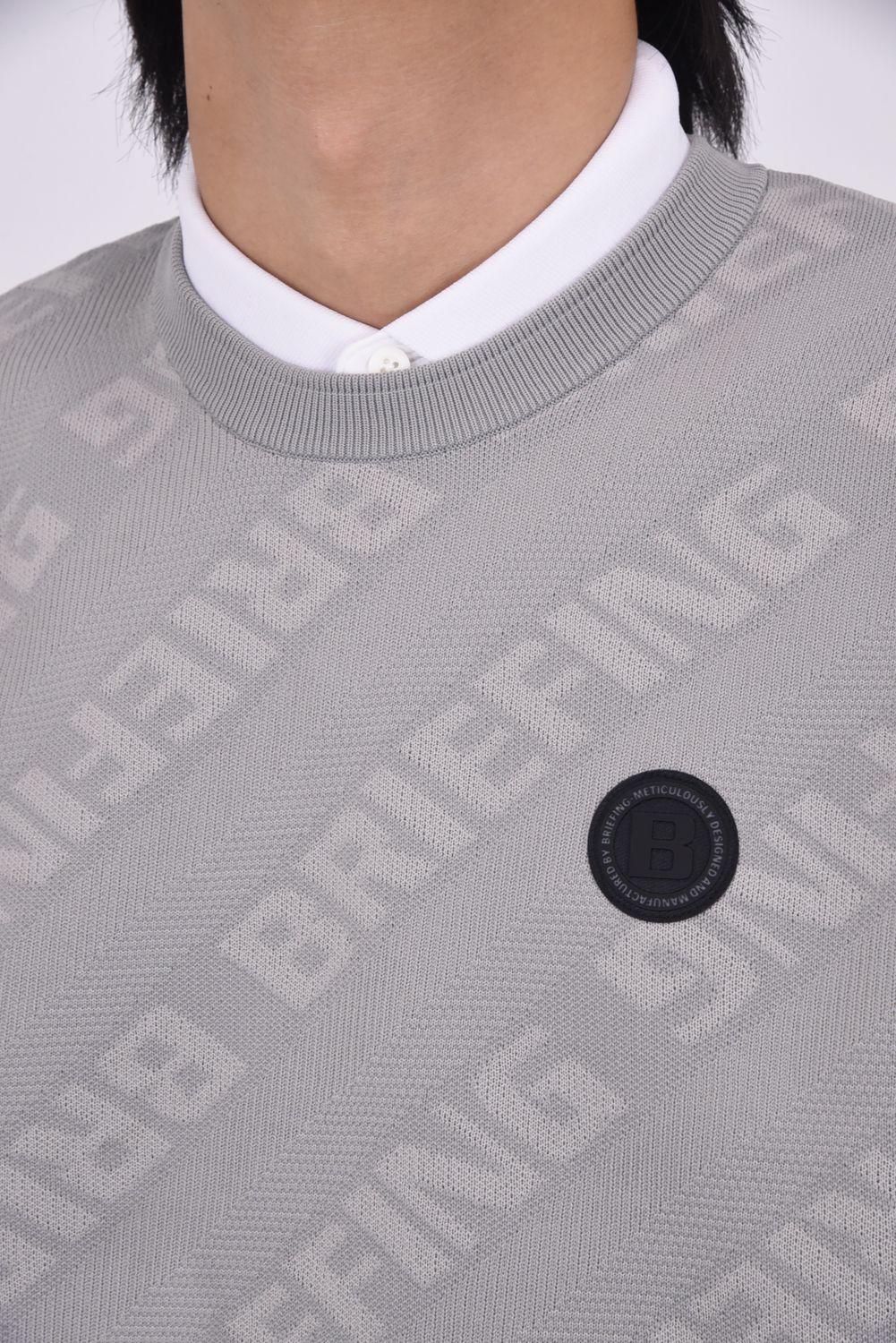 【25AW】 CE MEN'S WR BIAS LOGO CREWNECK KNIT / バイアスロゴジャカード クルーネックニット (グレー)