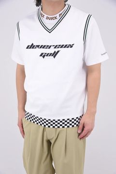 BORN TO GOLF CHECKER RIB KNIT VEST / チェッカーリブ ニットベスト (ホワイト)