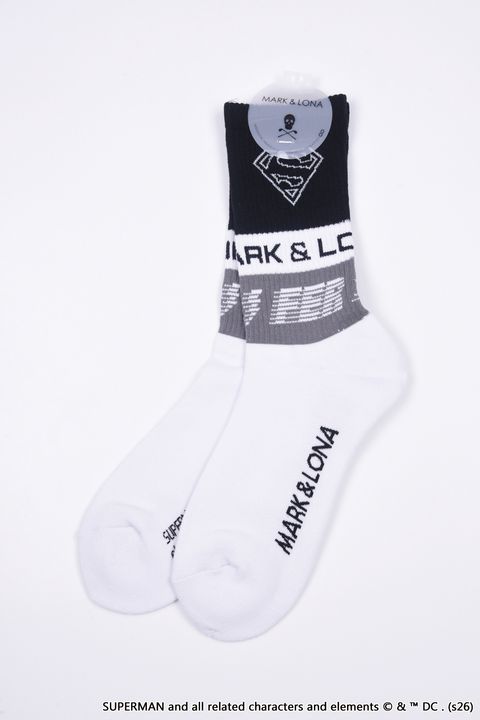 【26SS】【FER COLLECTION】 SUPER JACQUARD SOCKS / Supermanコラボレーション ミドル丈ソックス (ホワイト)