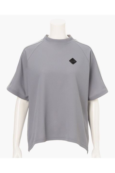 【26SS】【レディース】 WOMEN’S LINE HIGHNECK RF / カノコ生地 ラインロゴテープ リラックスフィット モックネックTシャツ (グレー)