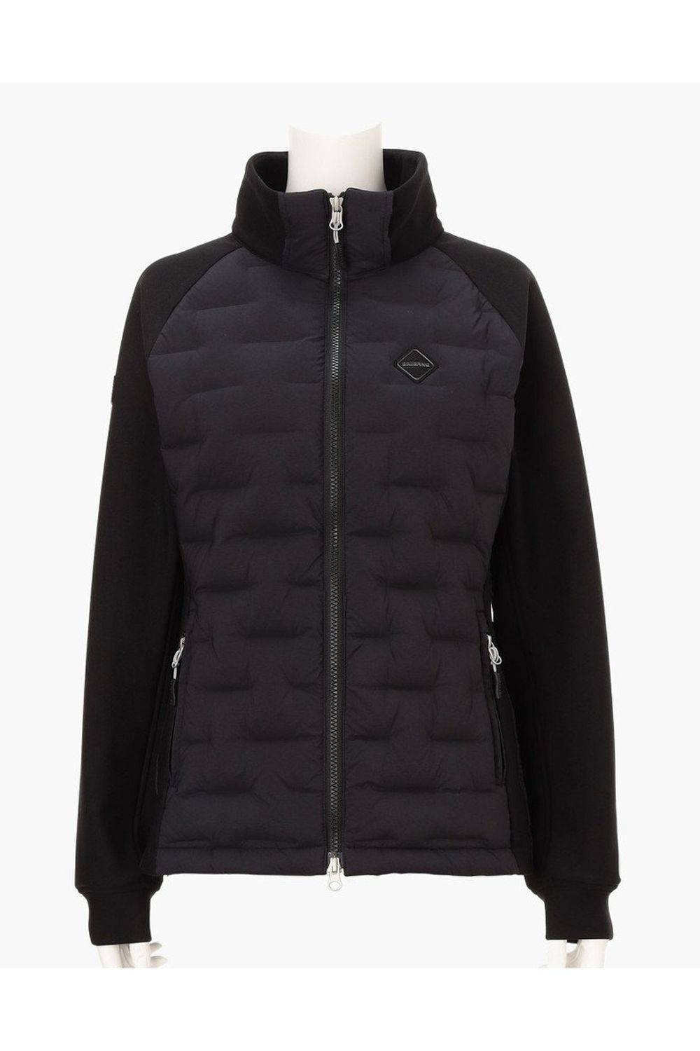 【25AW】【レディース】 WOMEN’S HYBRID DOWN PARKA / ストレッチタフタ ダイヤモンドロゴ ハイブリッドダウンジップパーカー (ブラック)