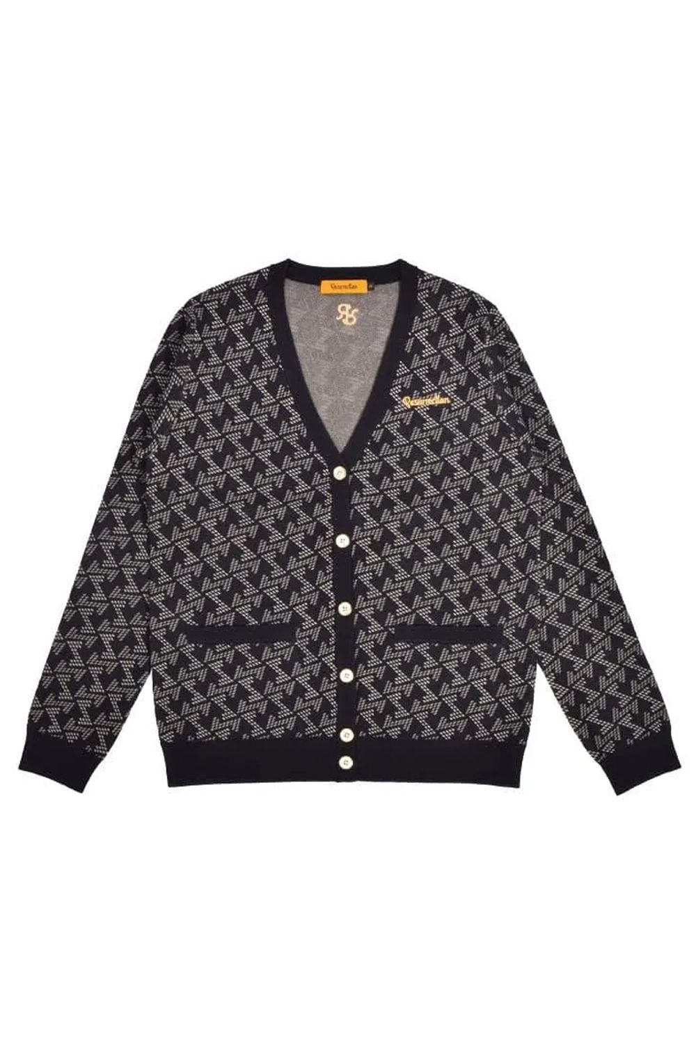 【25AW】【レディース】 GM JACQUARD KNIT CARDIGAN / GMジャガード ニットカーディガン (ブラック)*