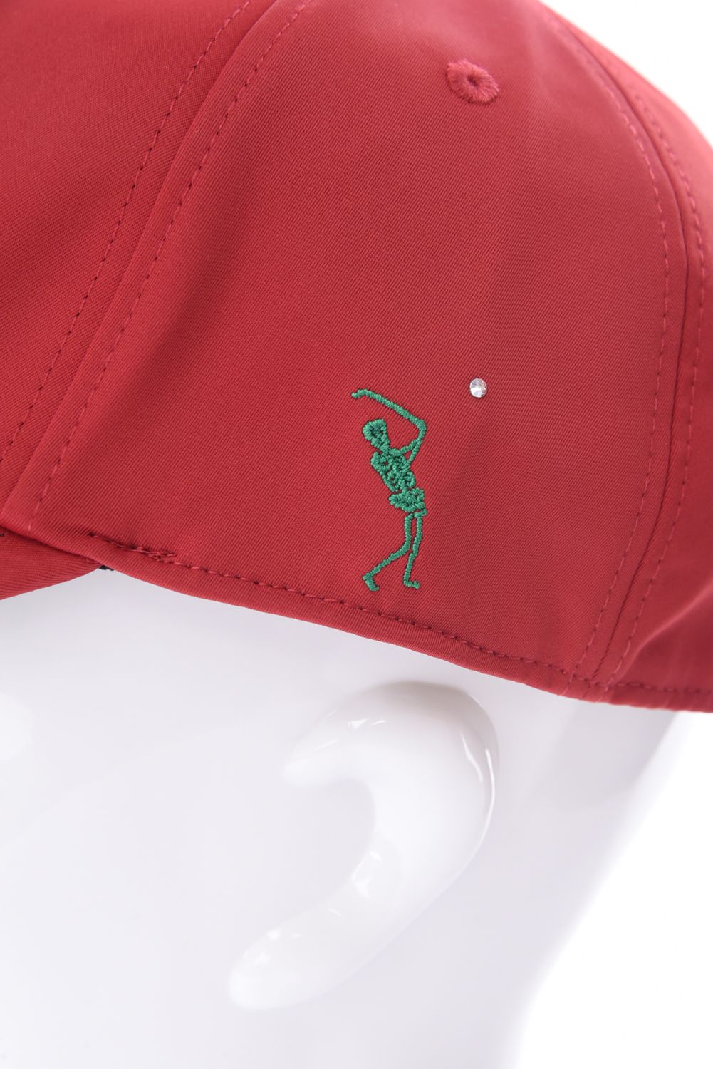 【26SS】 IRON SKULL CRYSTAL ACCENT CAP / アイアンスカル ブランドロゴ刺繍 ベースボールキャップ (レッド)