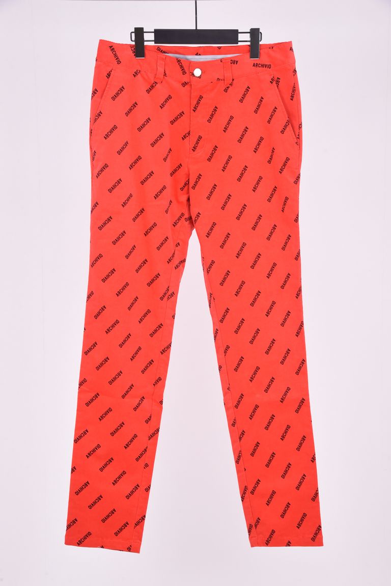 archivio - 総柄ロゴ ストレッチ コーデュロイ パンツ レッド | GOSSIP  