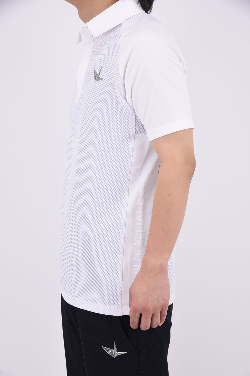【25SS】 113 GOLF S/S POLO MESH  / ROICA素材 メッシュ ポロシャツ  (ホワイト)