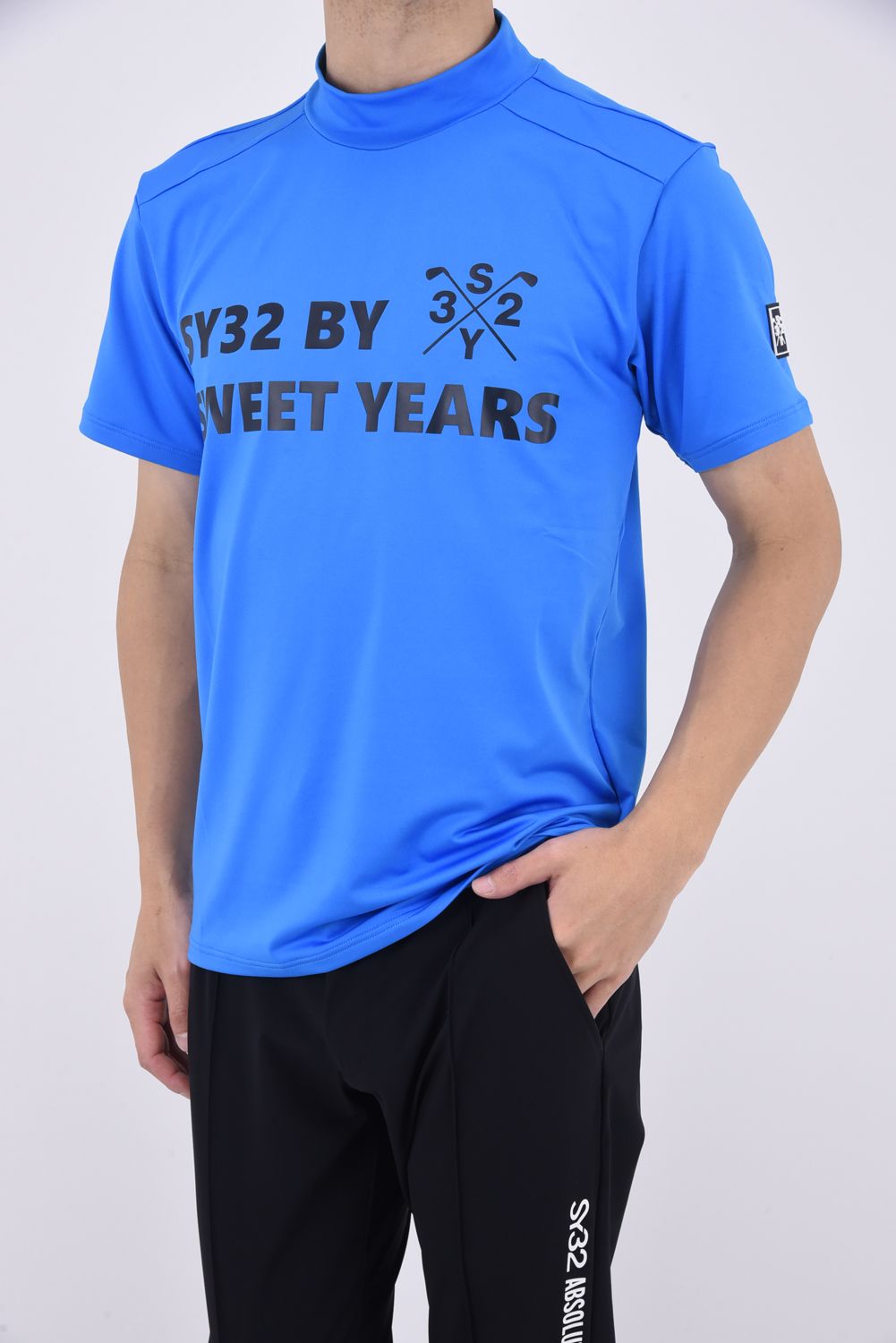 SY32 by SWEET YEARS BY GOLF メンズ 半袖シャツ モックネック