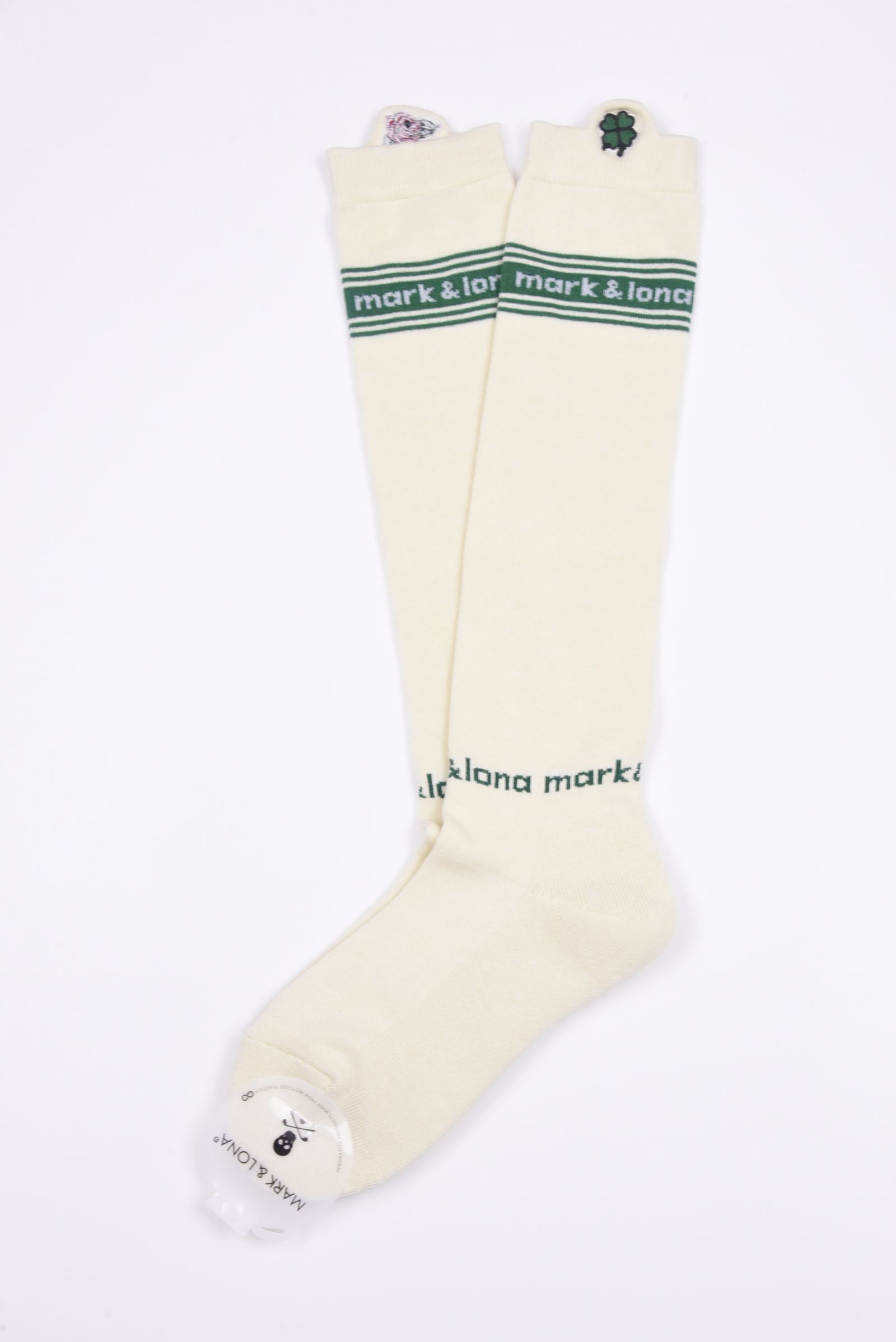 【レディース】 BUENA HIGH SOCKS / ロゴジャカード メタリック刺繍 ハイソックス (グリーン)