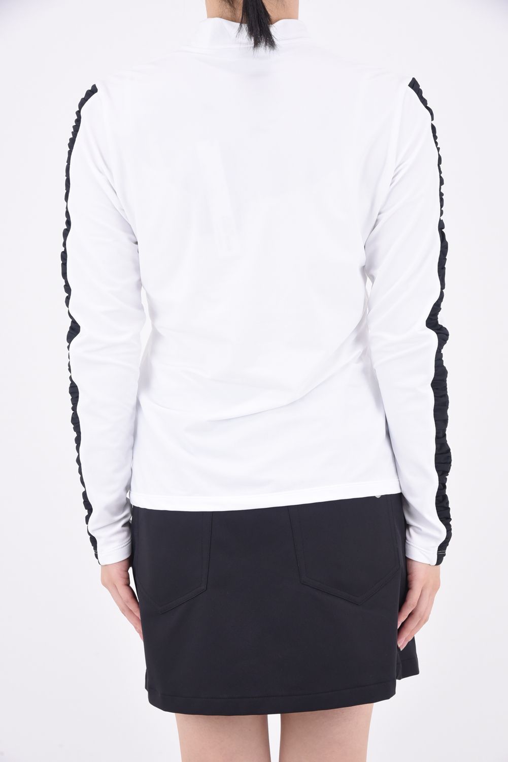 【レディース】 CARVICO STRETCH MOCK NECK SHIRTS / マイクロフリース ロングスリーブ モックネックTシャツ ホワイト*
