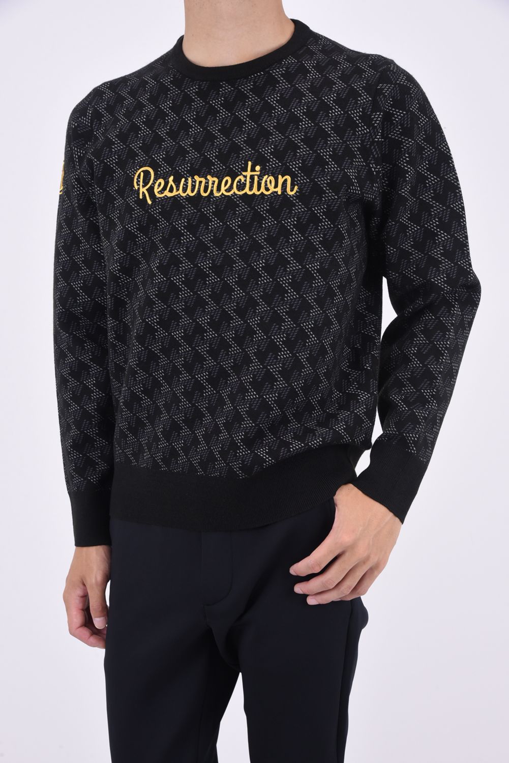 Resurrection - MENS GM CREW NECK KNIT PULLOVER / ロゴ クルーネック