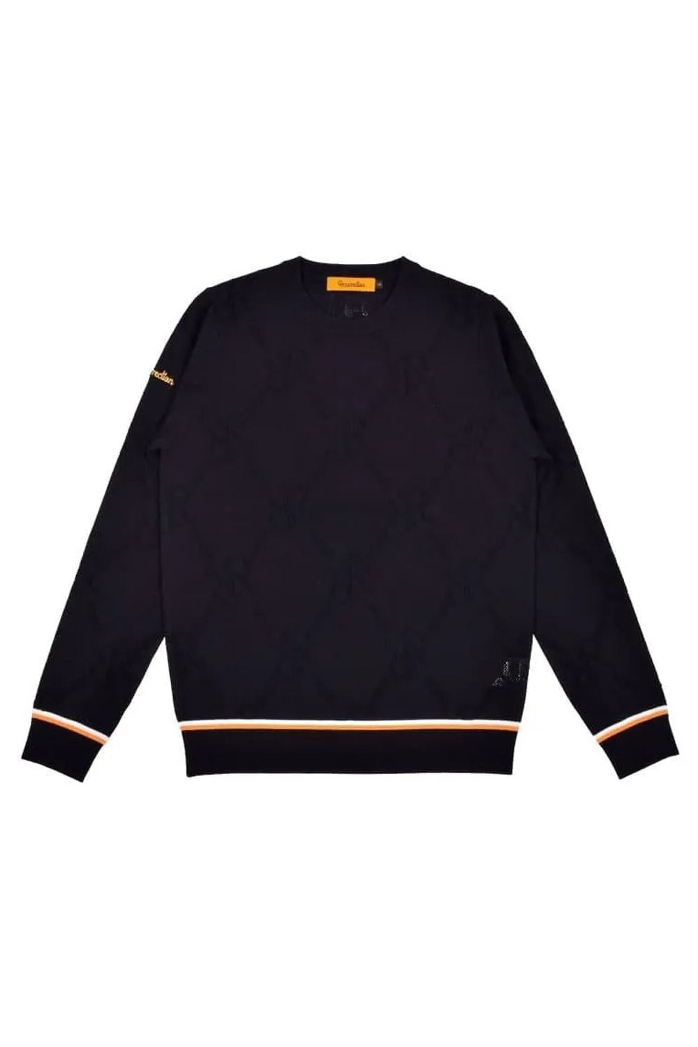 【26SS】【レディース】 MESH RR LOGO KNIT / メッシュ編み 裾ライン クルーネックニット (ブラック)*