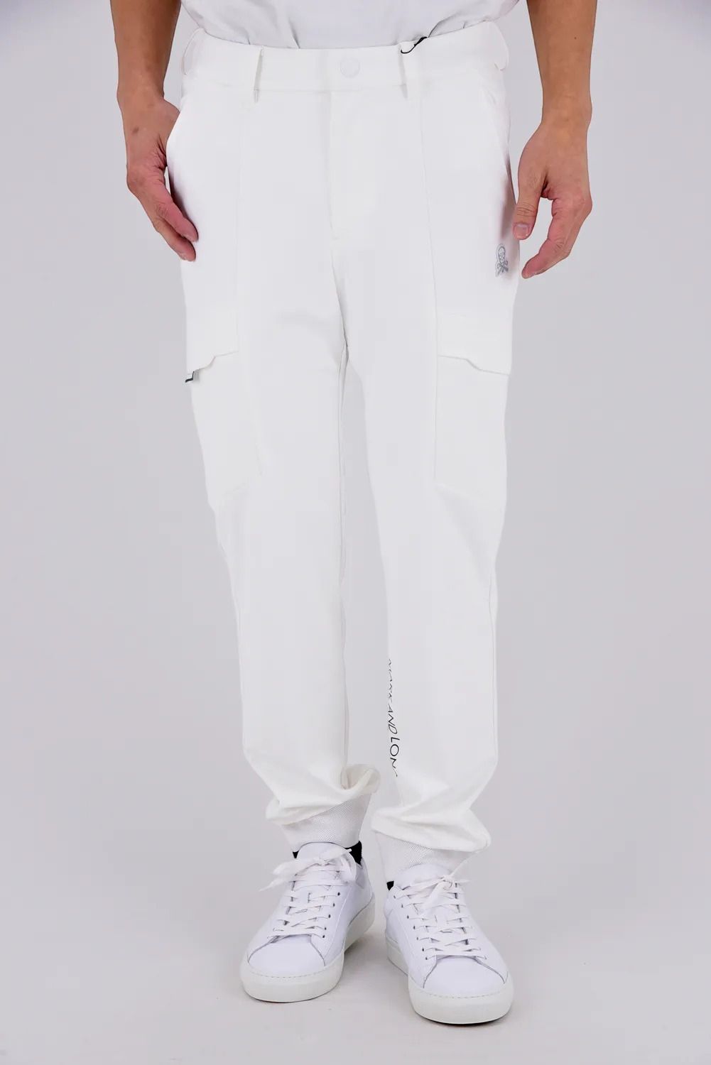 【26SS】【T-LINE】 CONTOUR FLEX CARGO JOGGER / モノトーン ポリエステルトリコット カーゴライクジョガーパンツ (ホワイト)