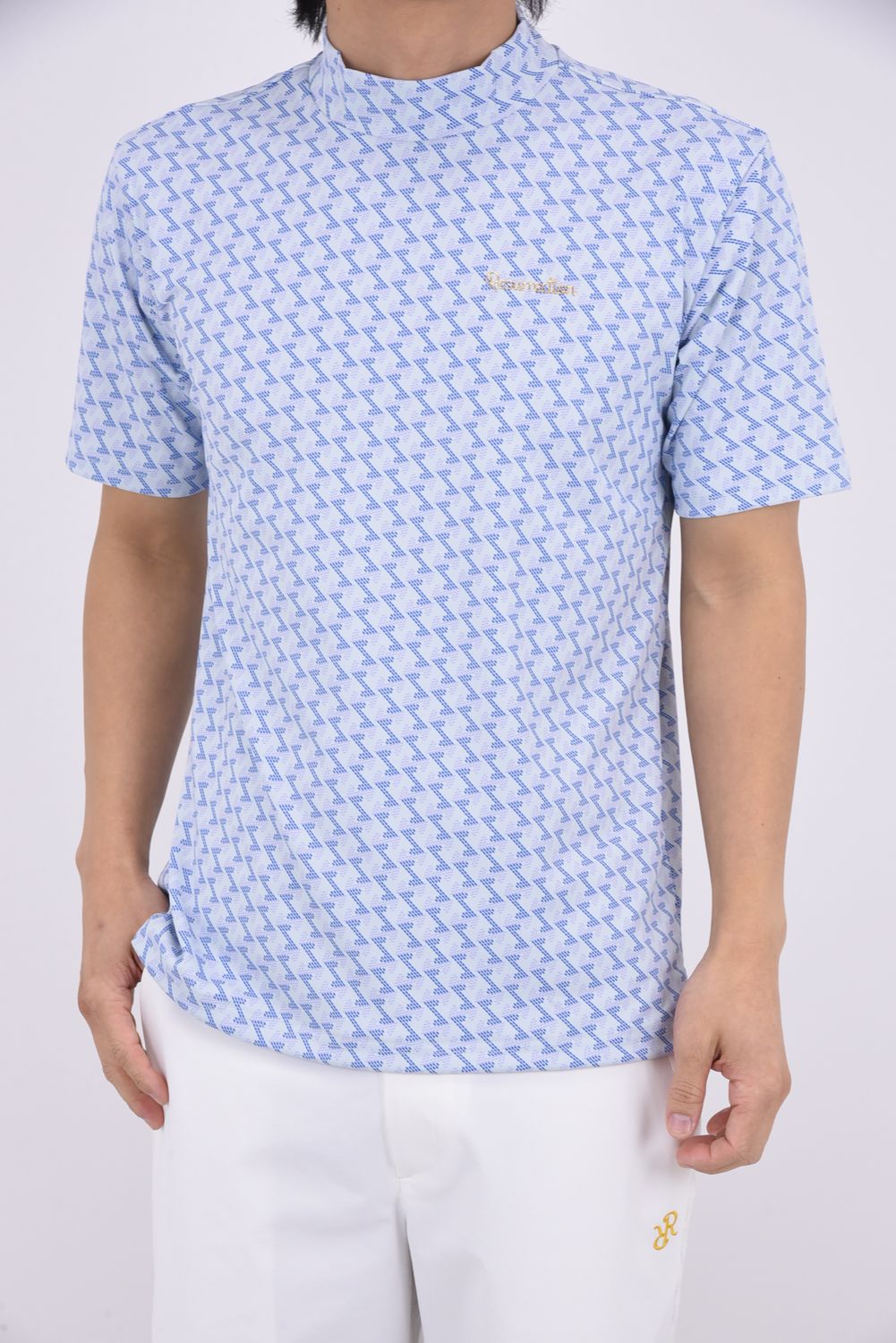 【26SS】 MENS GM PRINT MOCK NECK / GMプリントモックネック (ブルー)*