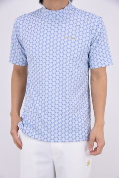 【26SS】 MENS GM PRINT MOCK NECK / GMプリントモックネック (ブルー)*