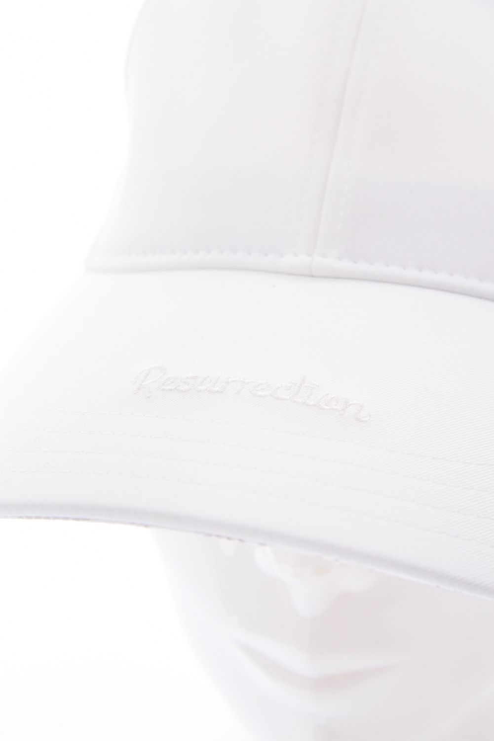 【26SS】 WIDE BRIM CAP / ブランドロゴ刺繍 本革ベルト つば広キャップ (ホワイト)*