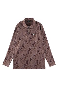【レディース】 1PIU1UGUALE3 FULL LOGO POLO / 113総柄ロゴ ロングスリーブ ポロ Tシャツ (ブラック)