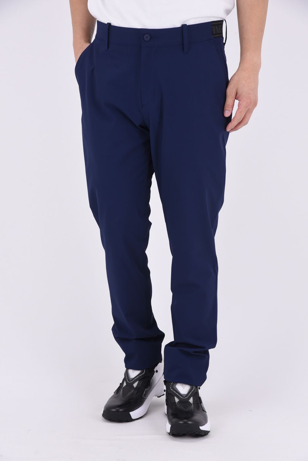 【25SS】 MEN’S LOGO ELASTIC SUMMER PANTS / ロゴ ゴムベルト パンツ (ネイビー)