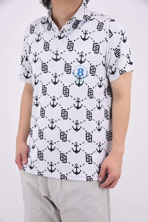 MONOGRAM JACQUARD POLO SHIRT / モノグラム総柄 ポロシャツ (ホワイト)