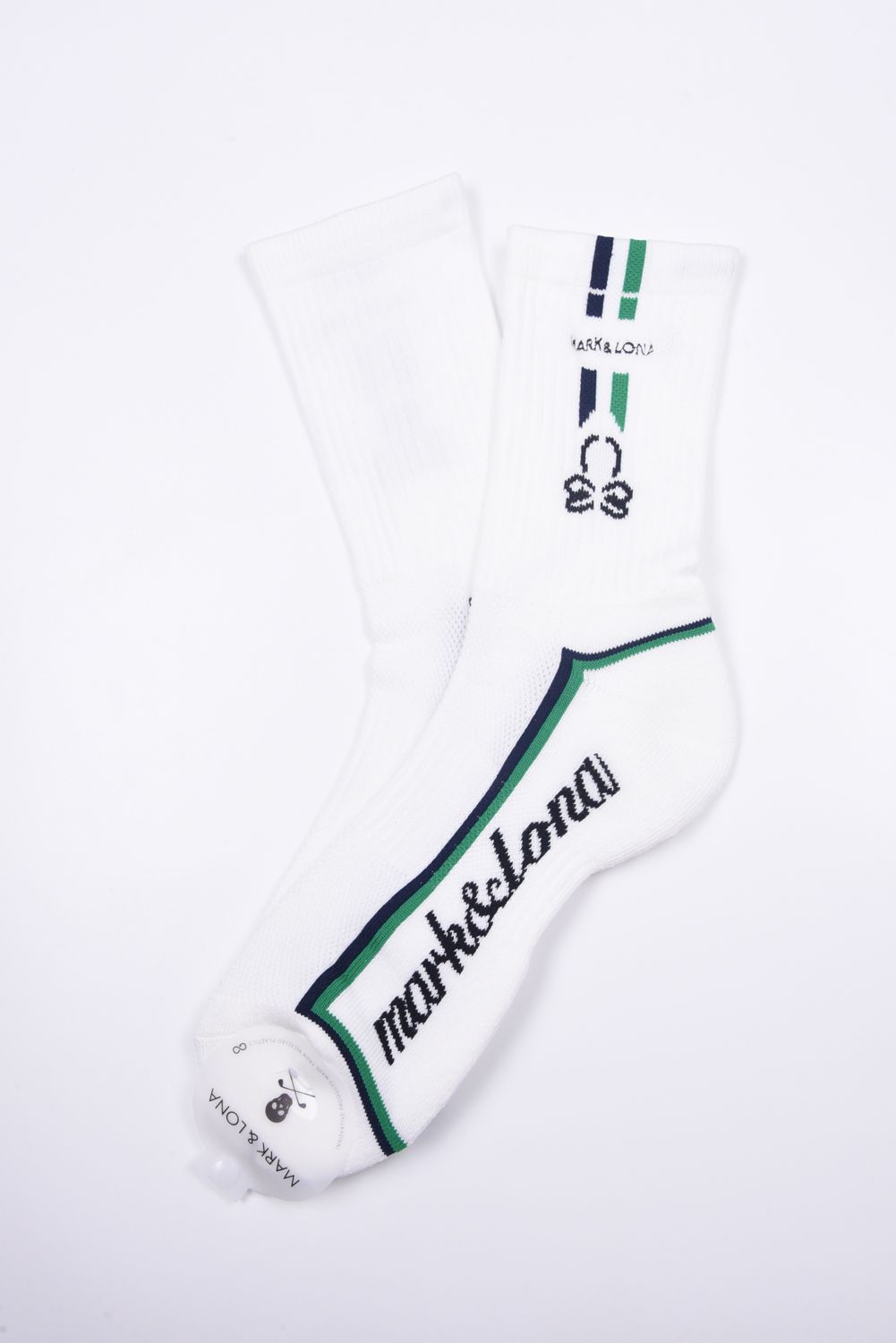 【26SS】 EMLT CUSHION CREW SOCKS / サイドライン メッシュ編み クルーソックス (ホワイト)