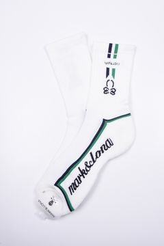 【26SS】 EMLT CUSHION CREW SOCKS / サイドライン メッシュ編み クルーソックス (ホワイト)