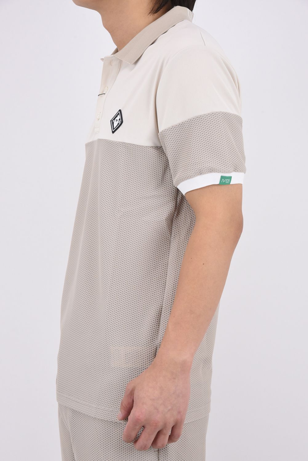 【ポイント10倍】【26SS】 AIRY AWA POLO / ワッフル生地 異素材切り替え ポロシャツ (ベージュ)