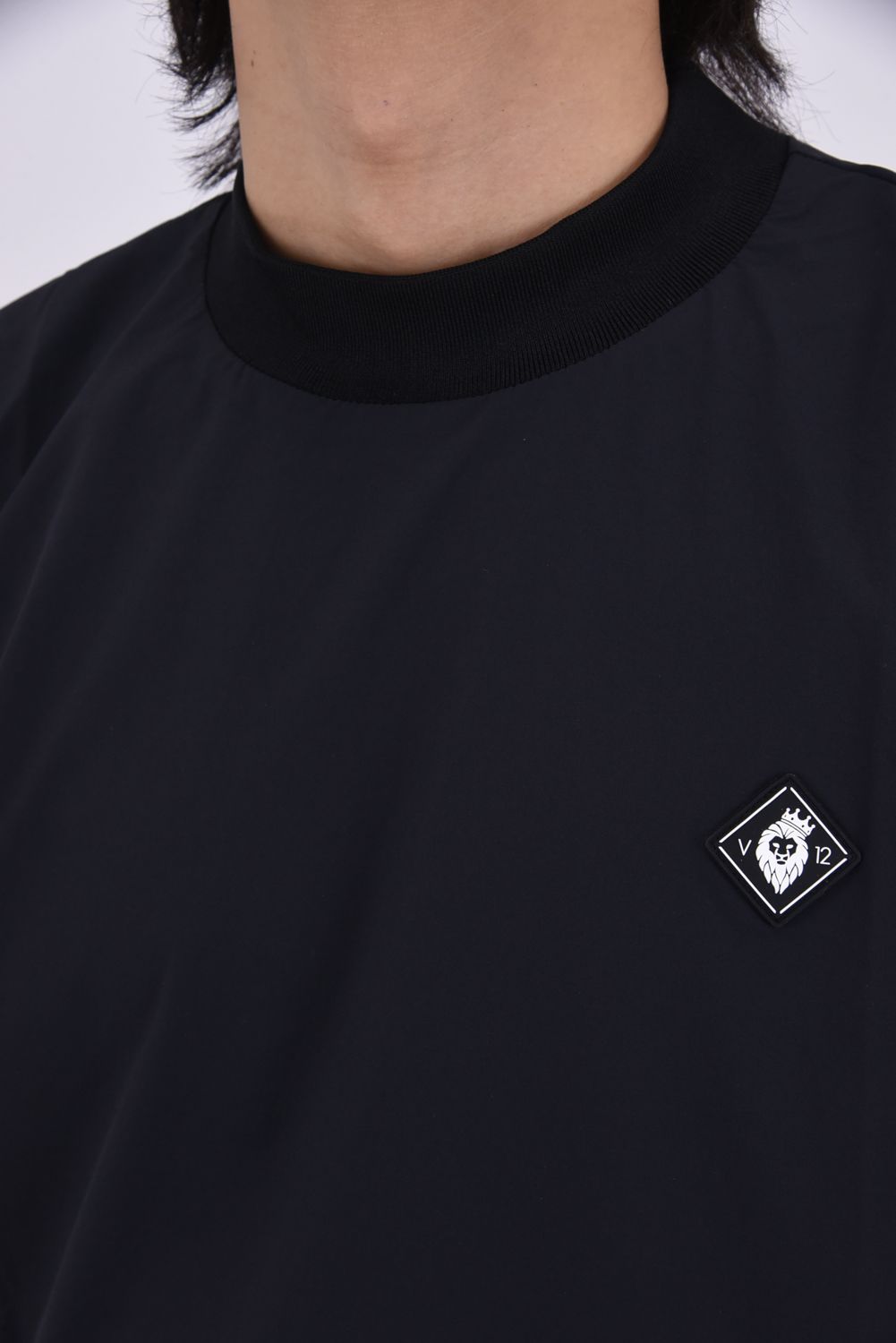 【26SS】 OZ MOCK / ストレッチナイロン カンガルーポケット モックネックTシャツ (ブラック)