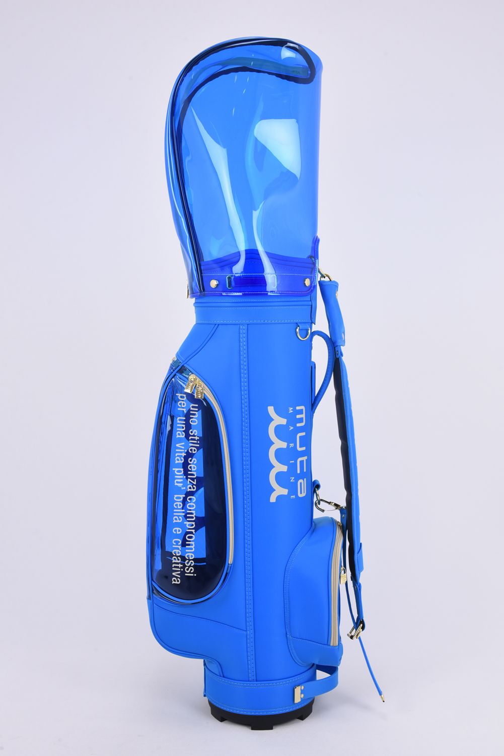 【銀行振込・代金引換不可】【返品・交換不可】 CADDY BAG & COVER / ナイロン×クリア キャディバッグ&ヘッドカバーセット (ブルー)