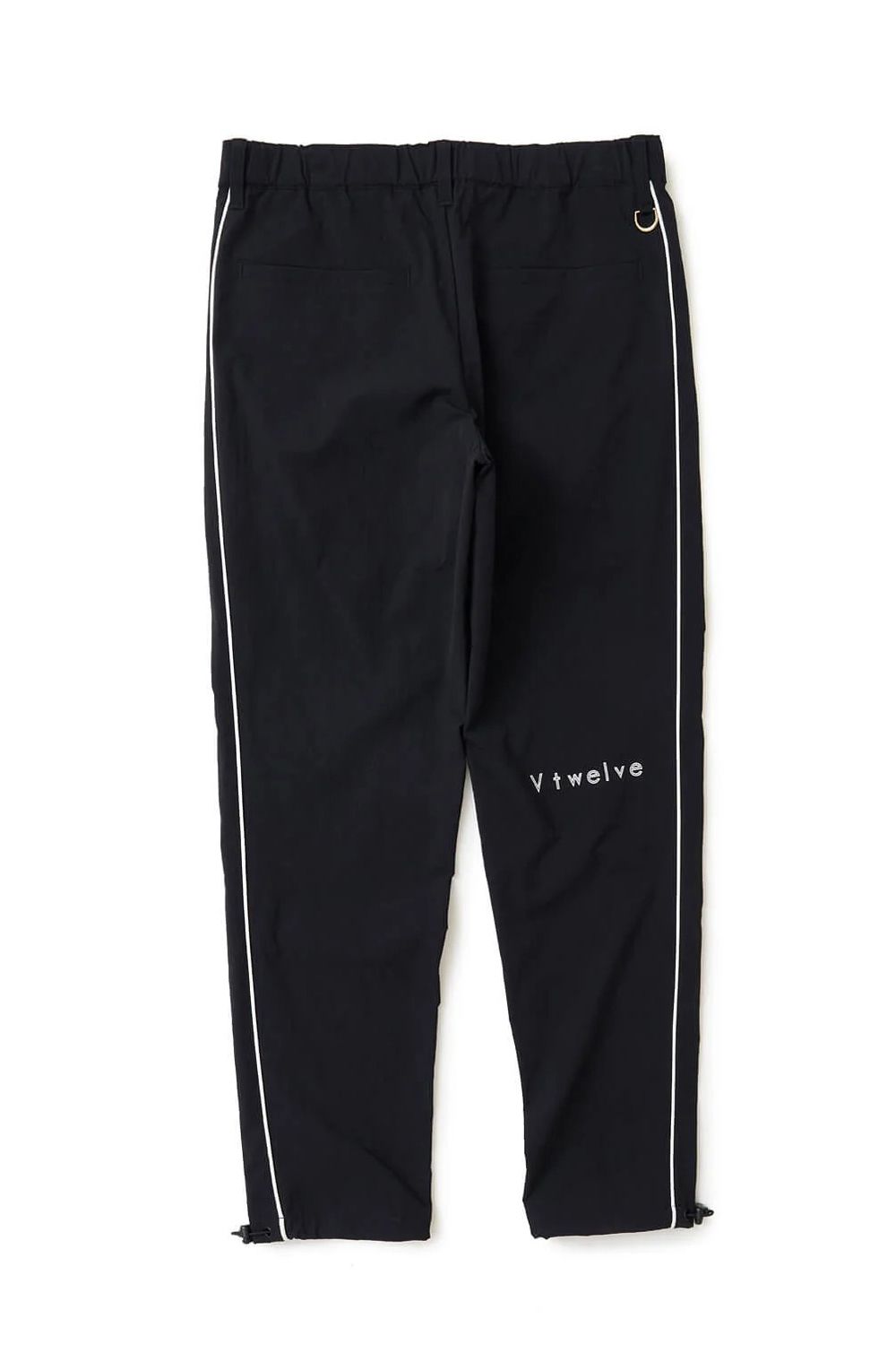 【26AW】【レディース】 OH PIPE PANTS / ホワイトパイピング ナイロンロングパンツ (ブラック)