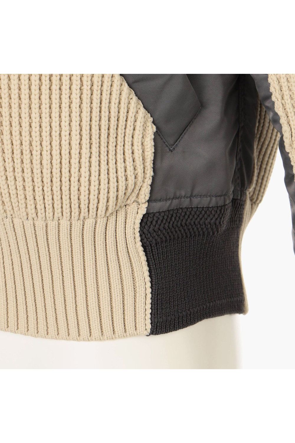 【26AW】【レディース】 WOMEN’S WINDBLOCK DOCKING RIB KNIT JACKET / 畦編みニット&ナイロンツイル ハイブリッドジャケット (ベージュ)