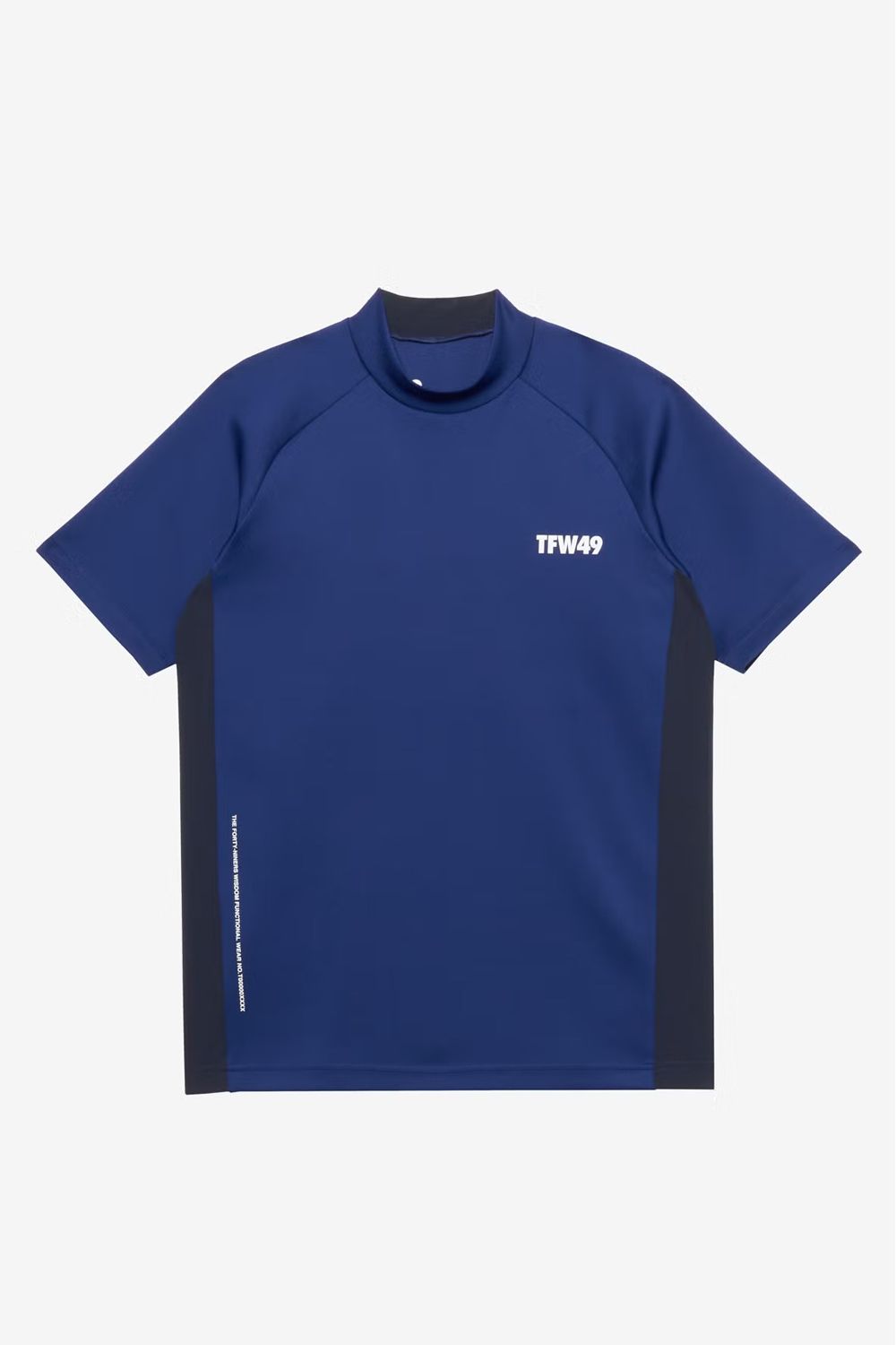 【26SS】 SIDE PANEL SHORT SLEEVE MOCKNECK / モックネックTシャツ (ブルー)