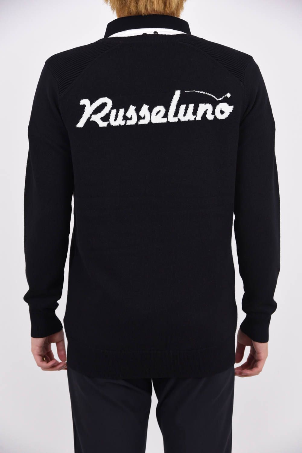 RUSSELUNO - STANDARD SWEATER / ルチャロゴワッペン Vネックセーター