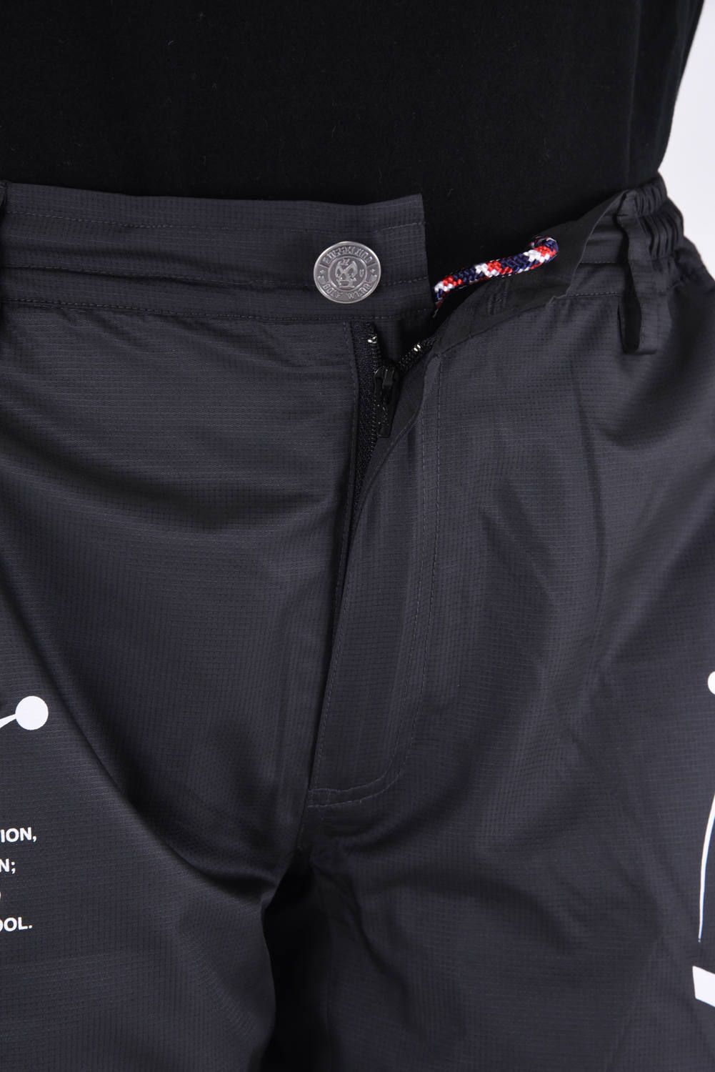 WIND STOP PANTS / リップストップ サイドライン ロングパンツ ブラック レディース