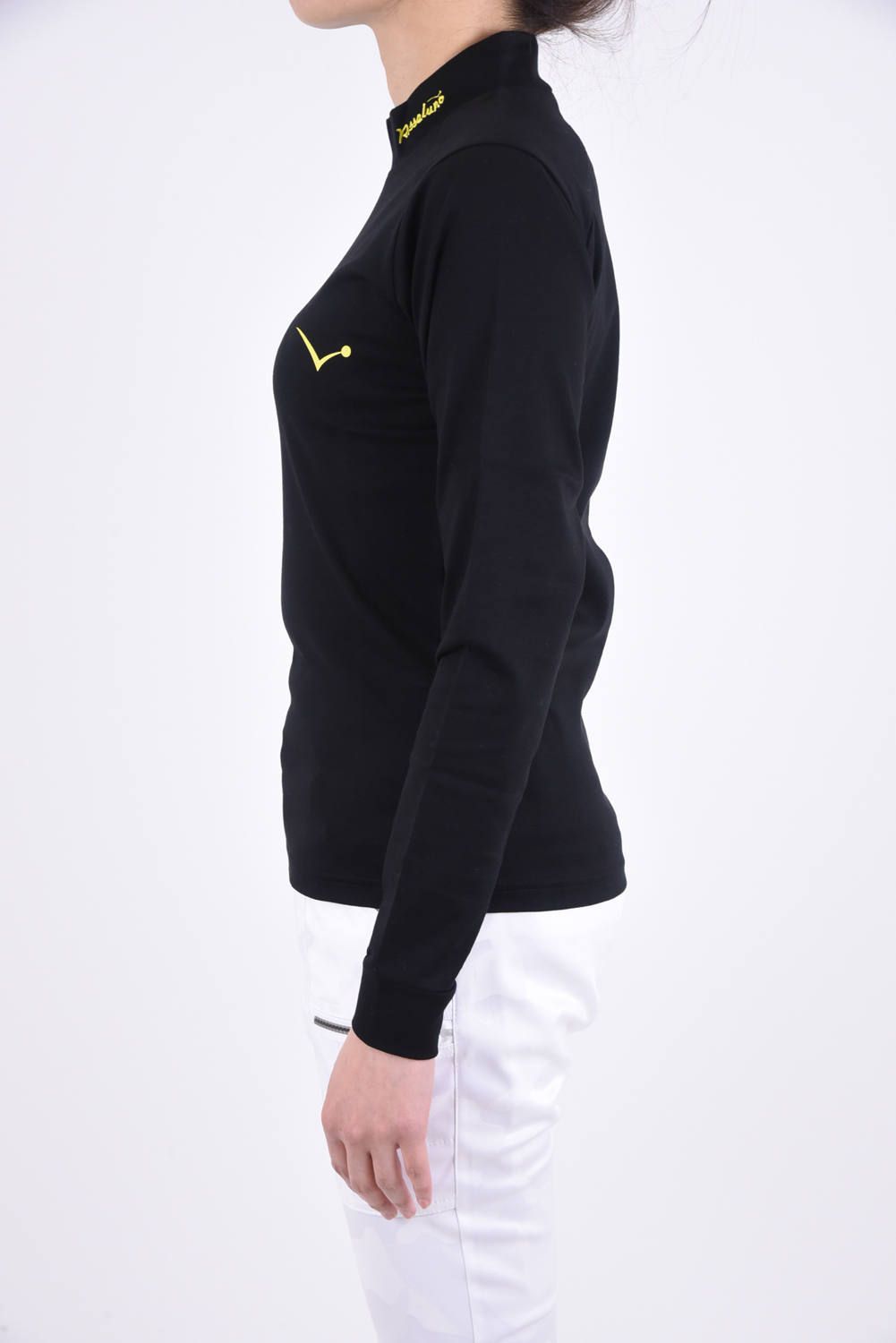HIGHNECK LS TECH / ポンチ ロングスリーブシャツ ブラック レディース