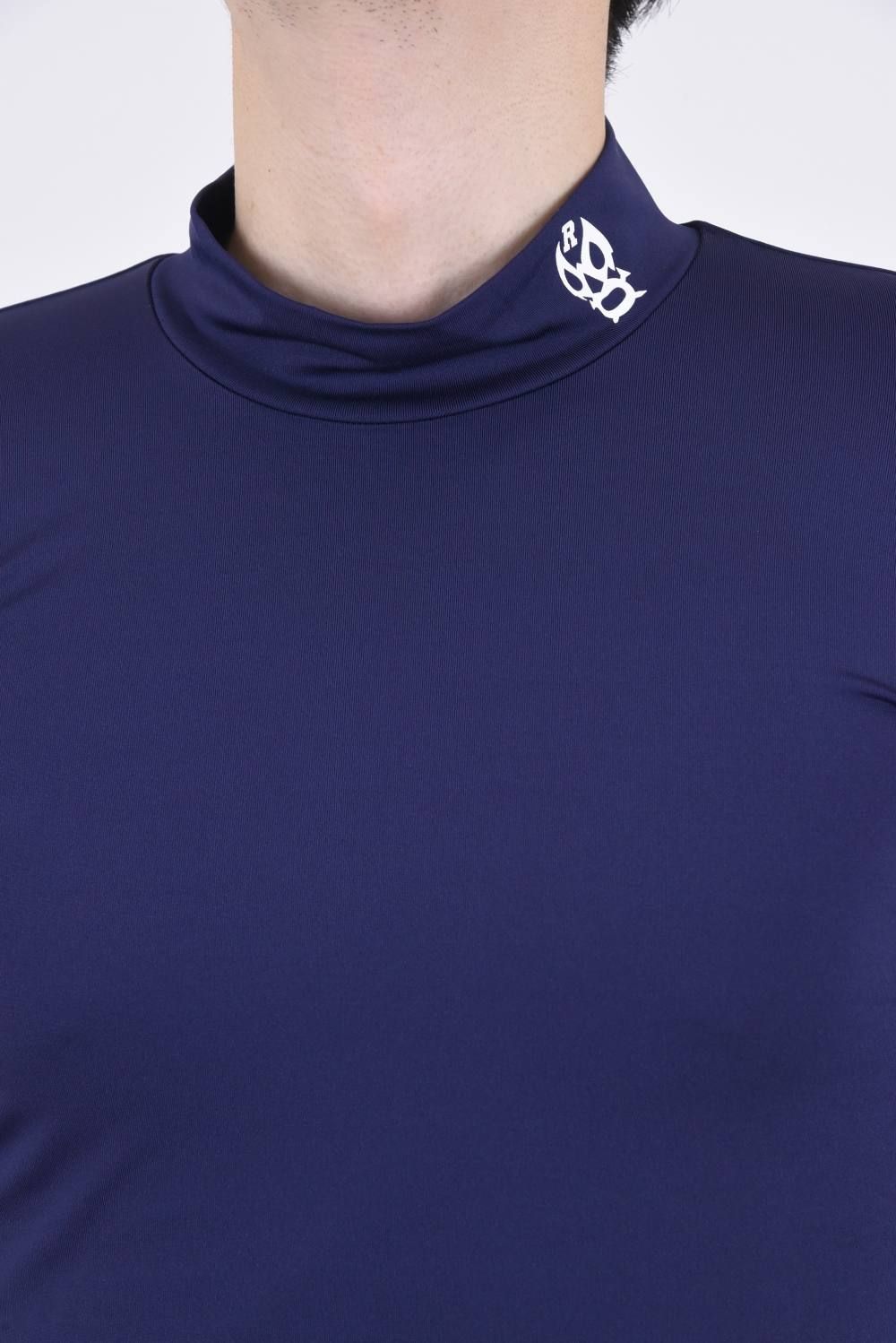 INNER LS / ルチャプリント ハイネックTシャツ ネイビー