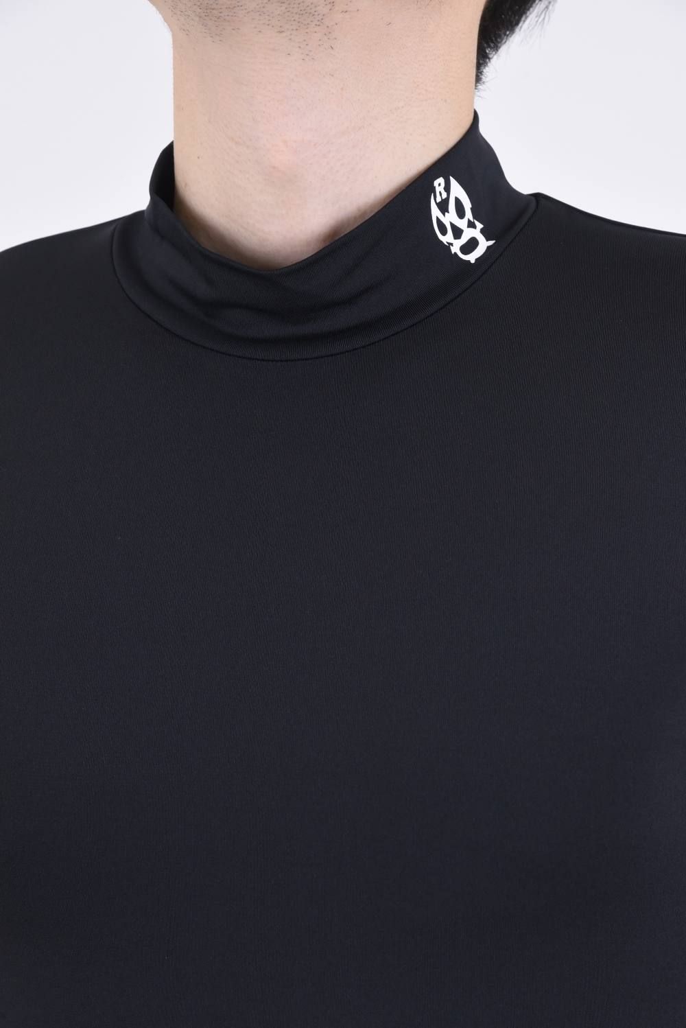 INNER LS / ルチャプリント ハイネックTシャツ ブラック