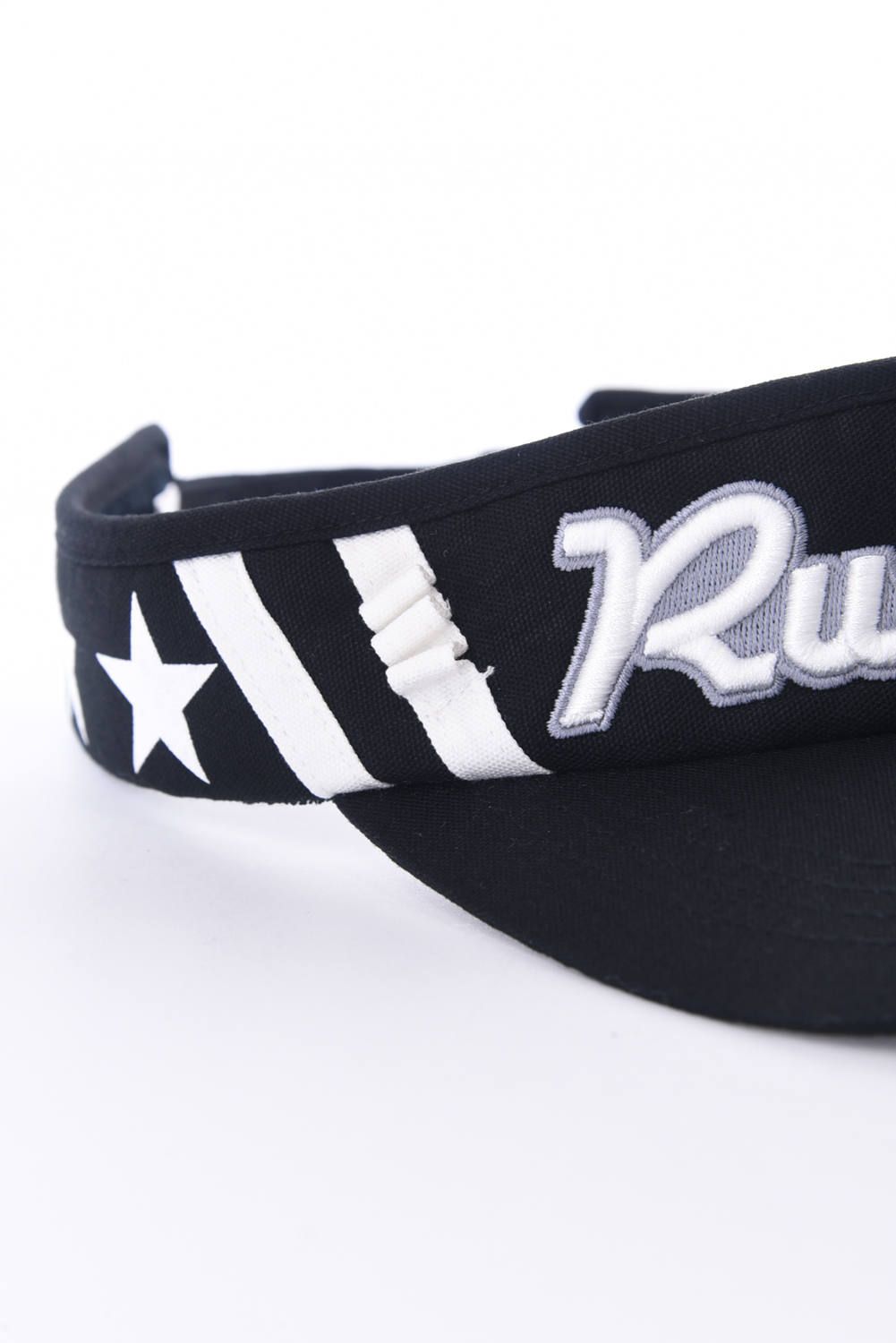 RUSSELUNO - LOGO STAR VISOR / ロゴ刺繍 サンバイザー ブラック
