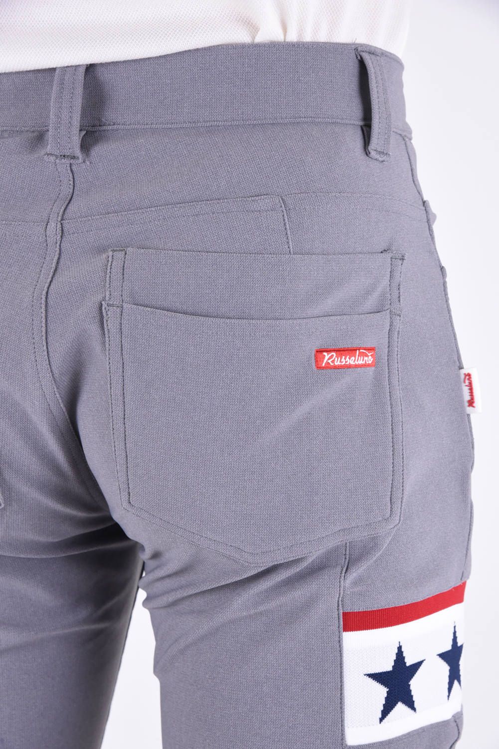 SKINNY PANTS / ジャガードリブ スキニーロングパンツ グレー