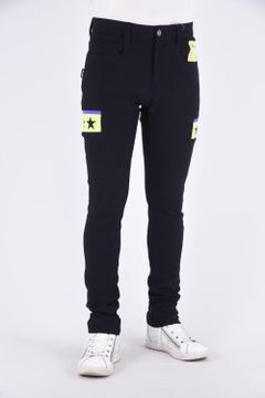 SKINNY PANTS / ジャガードリブ スキニーロングパンツ ブラック
