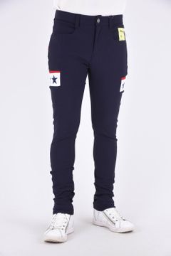 SKINNY PANTS / ジャガードリブ スキニーロングパンツ ネイビー