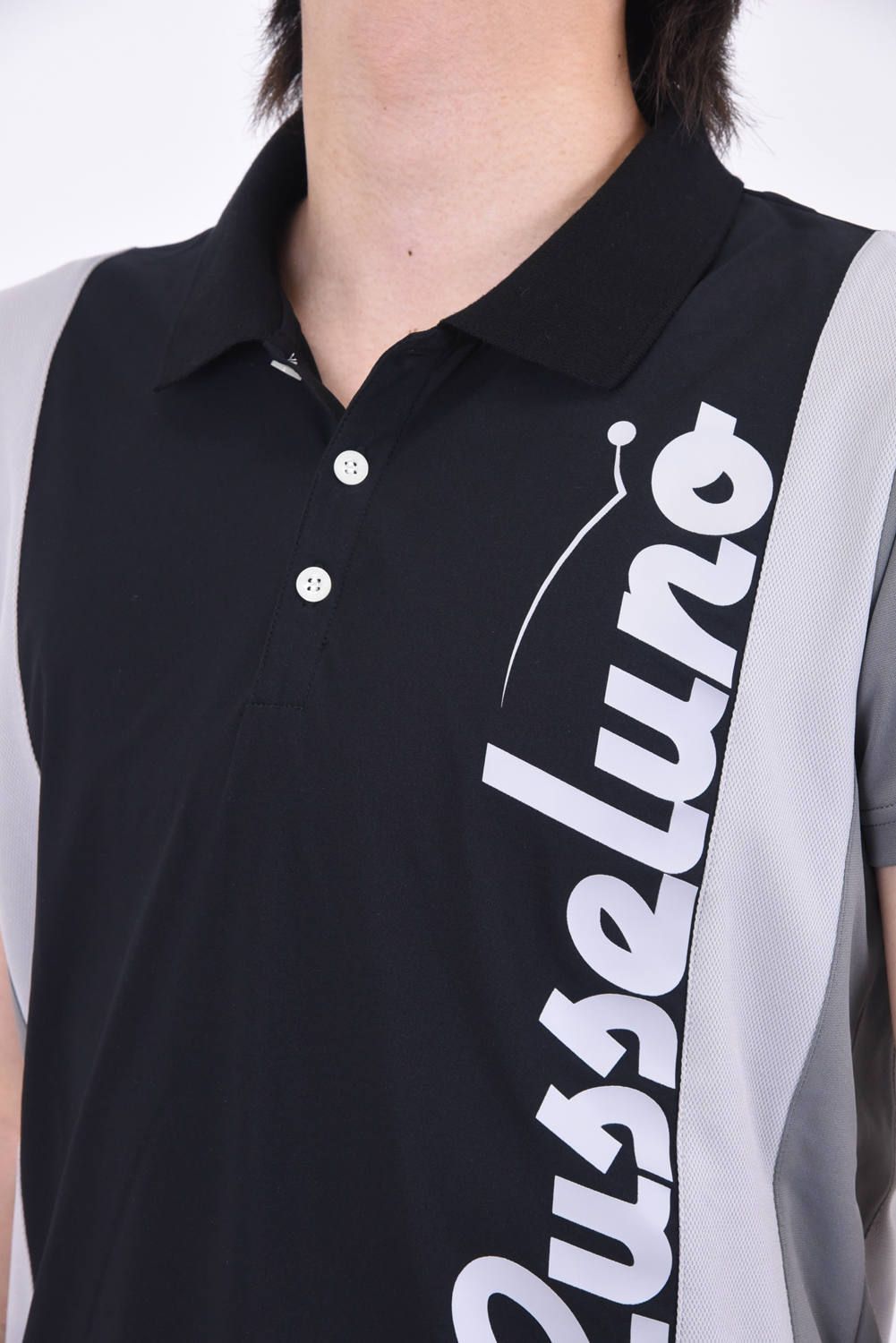 PANEL POLO / クラシックデザイン ポロシャツ ブラック