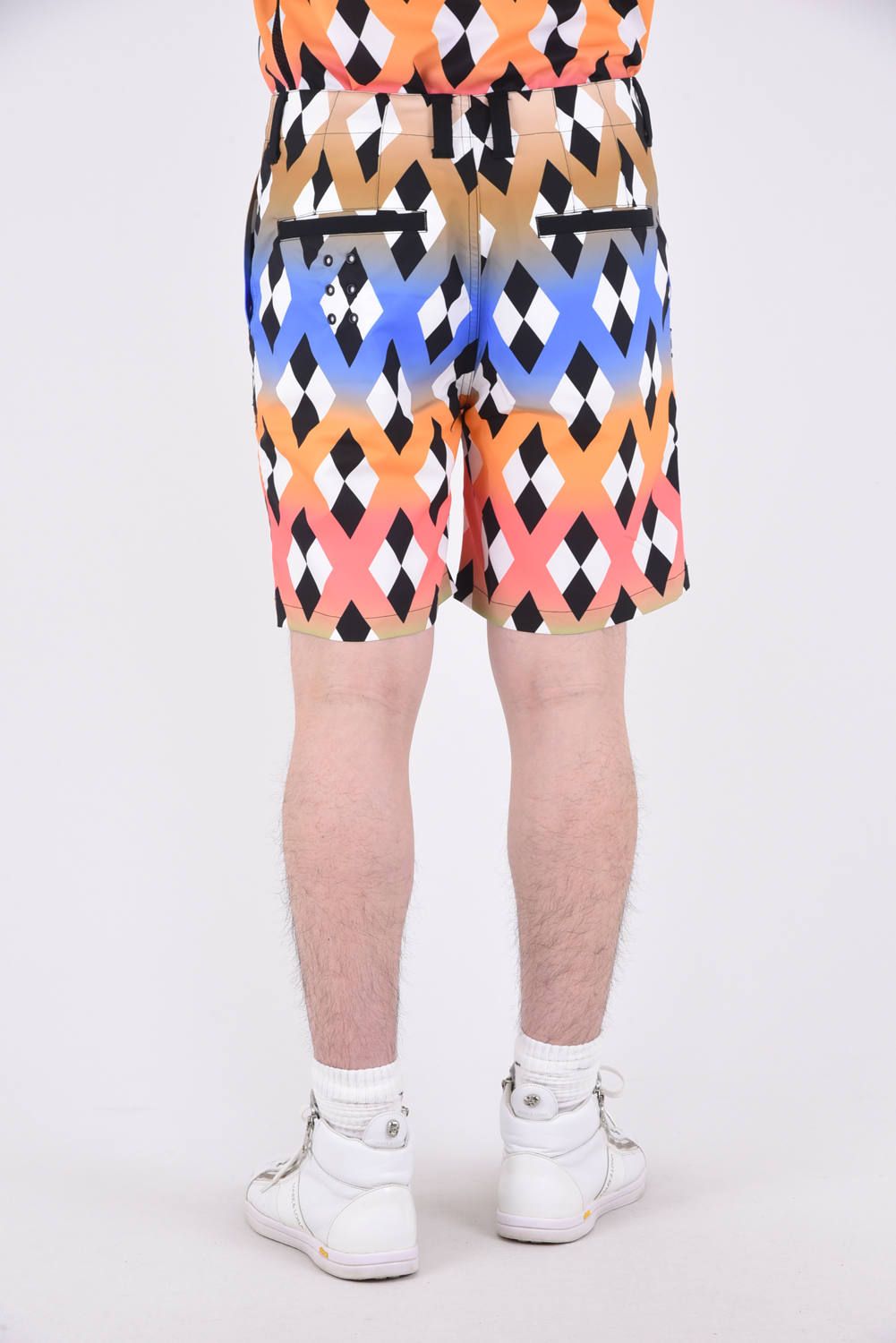 RAINBOW ARGYLE SHORTS / レインボー アーガイル ショートパンツ ブラック
