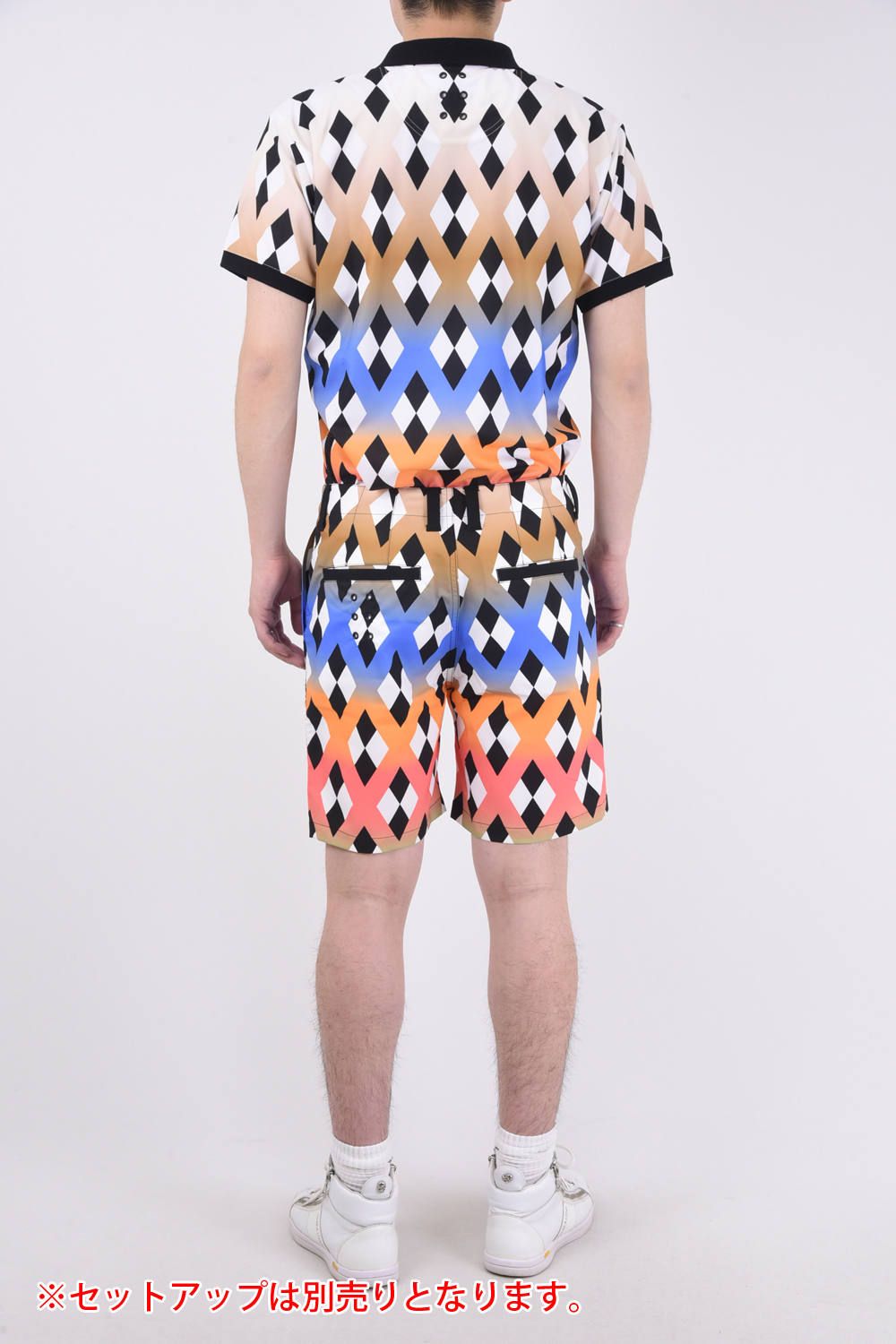 RAINBOW ARGYLE SHORTS / レインボー アーガイル ショートパンツ ブラック