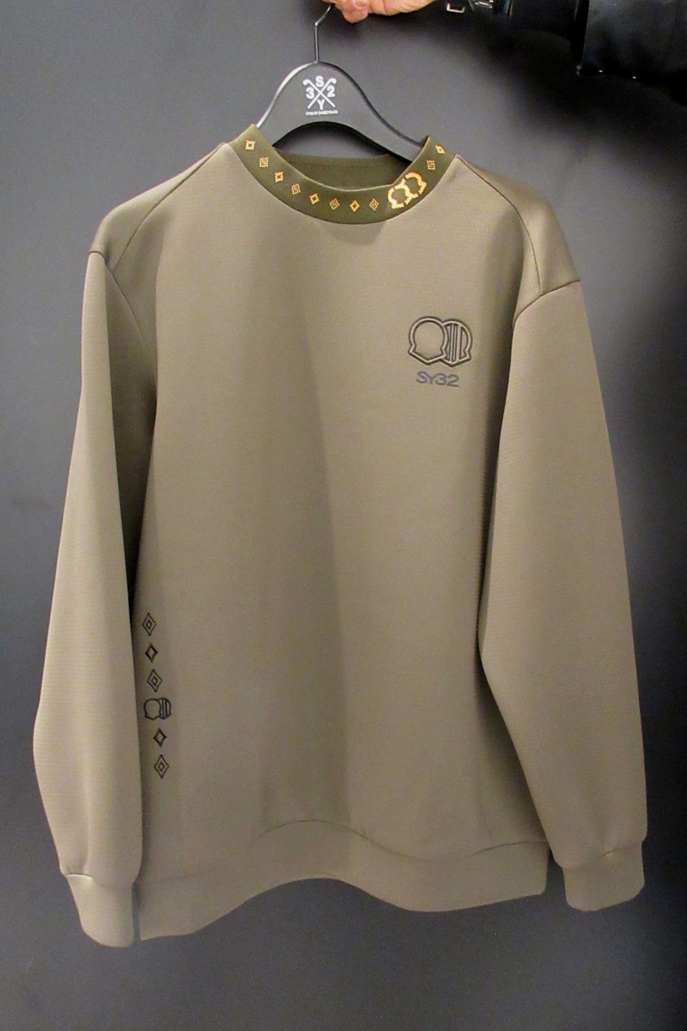 【26AW】 DOUBLE MESH KNIT L/S MOCK / メッシュ ニット ロングスリーブ モックネックシャツ (カーキ) (10月上旬入荷予定）