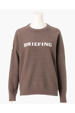 【26AW】【レディース】 WOMEN’S AIRY YARN KNIT CREWNECK / エアリーファブリック ブランドロゴ クルーネックニット (モカ)