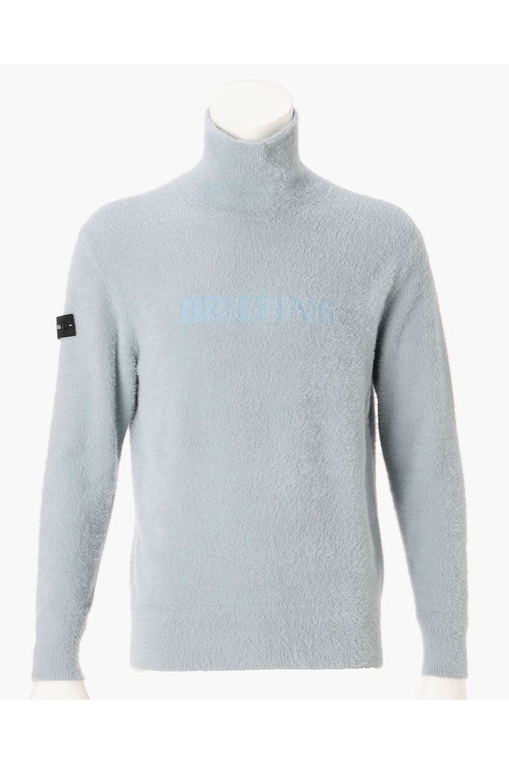 【26AW】 MEN’S SHAGGY KNIT TURTLENECK / ブランドロゴ タートルネック シャギーニット (サックス)