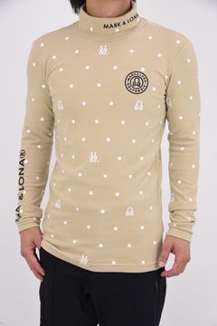 【2025AW】 D●T MOCK NECK LAYER / ドットパターン サークルスカル モックネックインナー (ベージュ)
